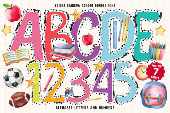 Bright Rainbow School Doodle: A Vibrant Addition to Your Creative Projects