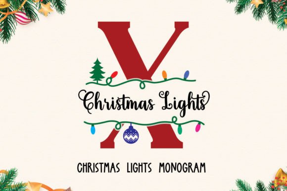 Christmas Lights Monogram: A Festive Font for Every Occasion